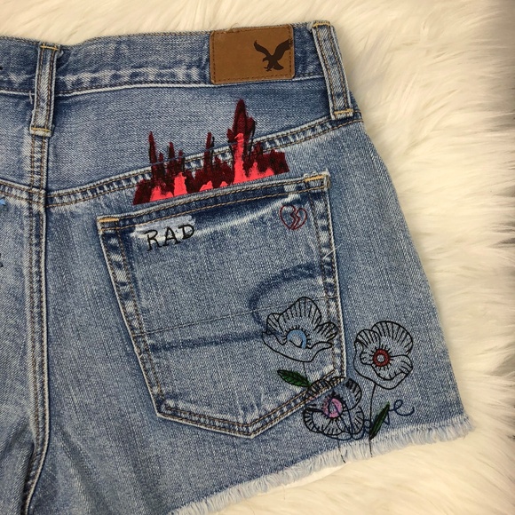 AEO Vintage HI-RISE Graphic Festival Short Button - Picture 7 of 8